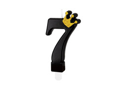 Hetes gyertya fekete koronával - 7 - 1 db.