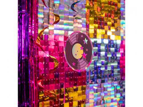 Retro Disco medál disznódísz - 6 db.