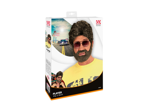 Barna Player paróka szakállal