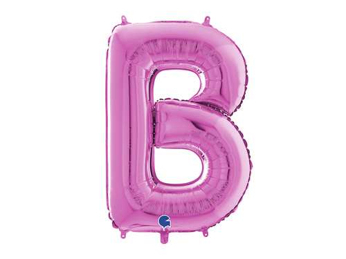 Fukszia B betűs fólialufi - 66 cm - 1 db.