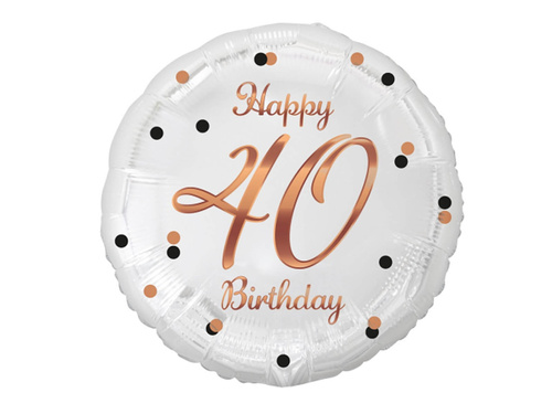 Fólialufi negyvenéveseknek rózsaarany nyomattal - 46 cm - 1 db.