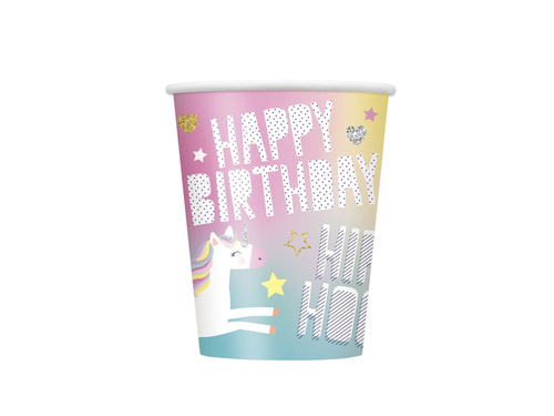 Egyszarvú papírpoharak - 266 ml - 8 db.