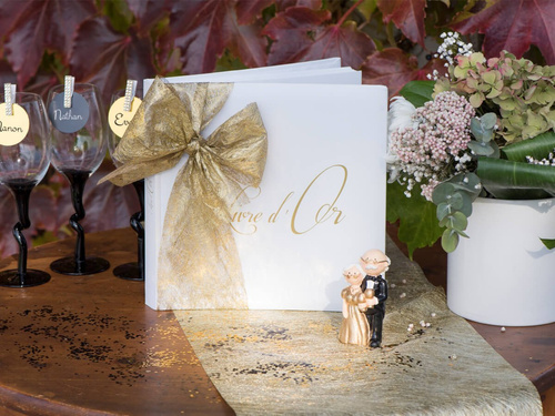 Fém asztali futó dekoráció - arany - 30 cm x 5 m - 1 db.