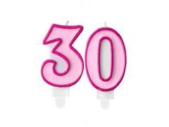 Rózsaszín számgyertyák - 30 - harminc - 2 db.