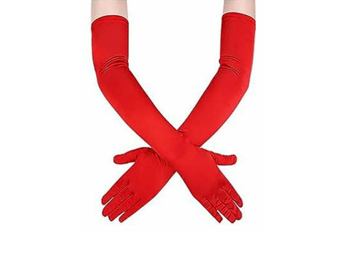 Farsangi kesztyű piros hosszú - 55 cm