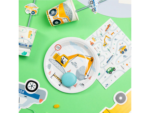 Papírtányérok az autók születésnapjára - 18 cm - 6 db.