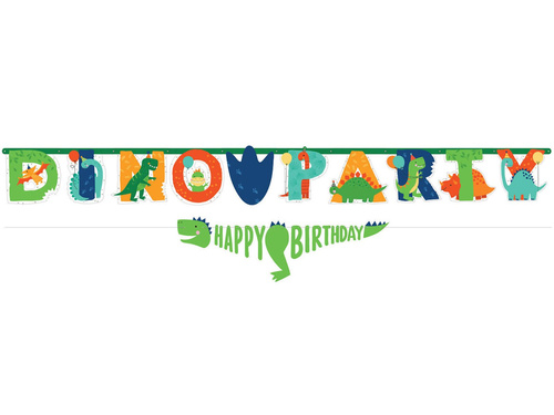 Dino Party születésnapi banner Dinoszauruszok - 230 cm - 1 db.