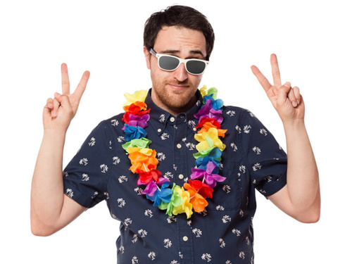 Hawaii nyaklánc - szivárvány - 120 cm - 1 db.