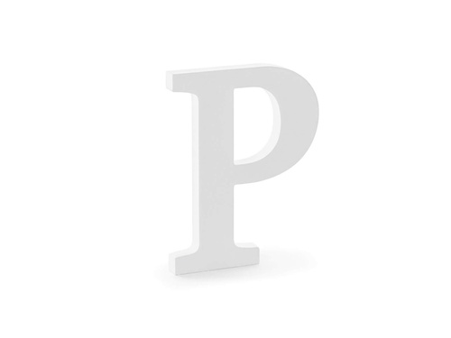 Fa dekoráció P betű - fehér