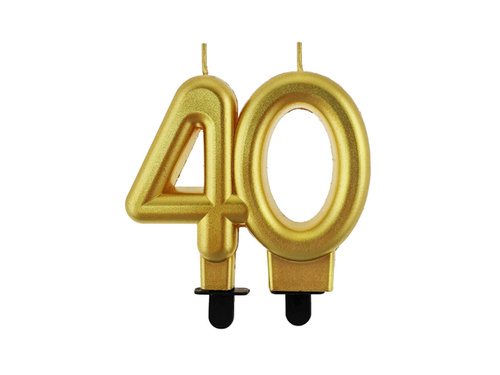 Arany fém 40. évfordulós gyertya - 1 db.