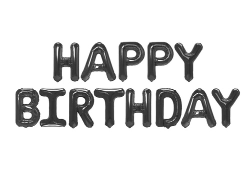 Boldog születésnapot fólialufi - fekete