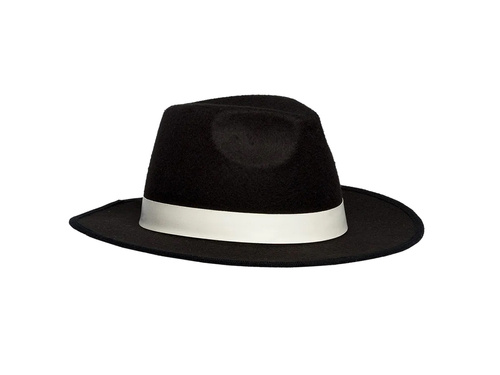 Deluxe fekete gengszterkalap - 1 db.