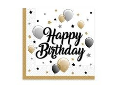 Születésnapi szalvéták lufi és csillagok - 33 cm - 20 db.