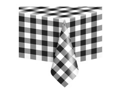 Fekete-fehér kockás fóliás terítő - 137 x 274 cm - 1 db.