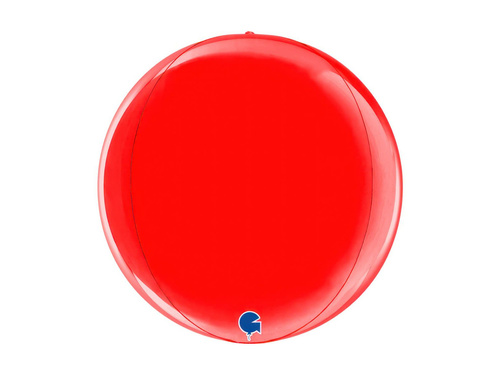 4D piros gömb fólialufi - 15" - 1 db.