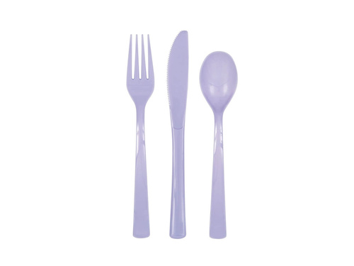 Levendulás műanyag evőeszközök - 18 db.