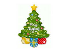 Fóliából készült karácsonyfa lufi - 109 x 69 cm - 1 db.