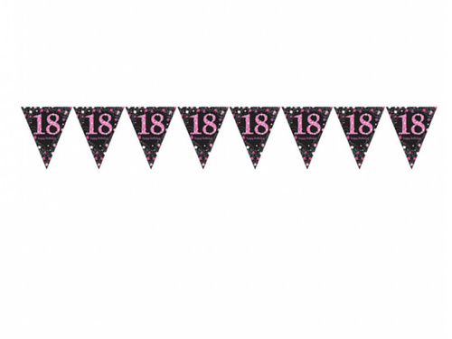 Tizennyolcadik születésnapi party zászló banner - 400 cm - 1 db.