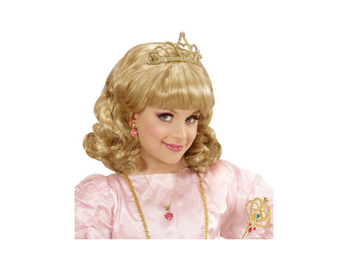 Szőke hercegnő paróka tiarával