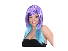 Lila és türkizkék kéttónusú paróka