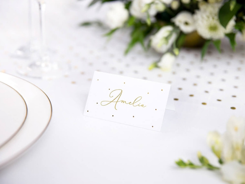 Névjegykártyák asztalra Dots - 9,5 x 5,5 cm - 10 db.