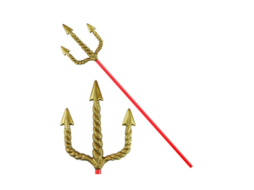 Arany spirális vasvilla piros nyéllel - 120 cm