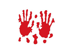 Vérfoltos kezek gél matricák