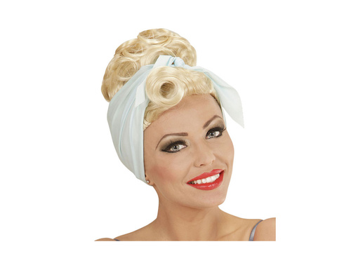 Szőke Rockabilly Pin-Up Girl paróka sállal