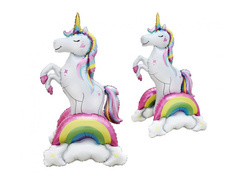 Egyszarvú és szivárványos álló fólialufi - 94 x 52 cm - 1 db.