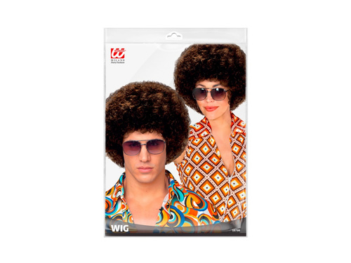 Barna afro diszkó paróka az 1970-es évekből.