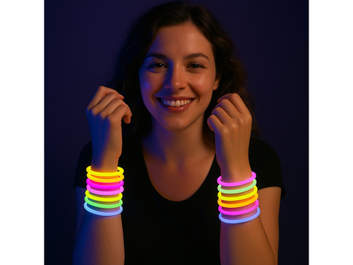 Világító karkötők - fluoreszkáló - vegyes színek - 50 db.