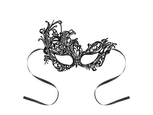 Fekete csipke farsangi maszk - 1 db.