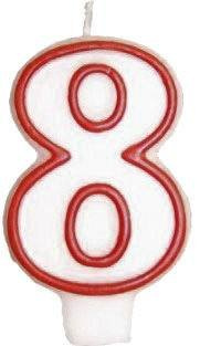 Számgyertyák piros peremmel - 18 - tizennyolc - 2 db.