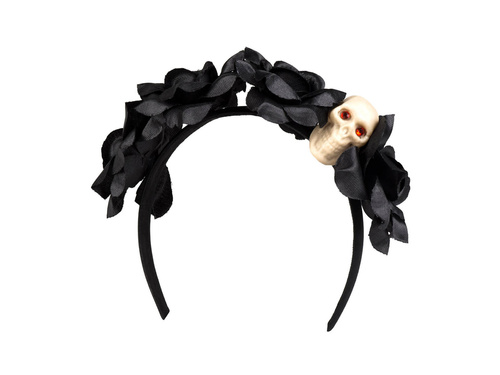 Fejpánt rózsával és koponyával - 1 db.