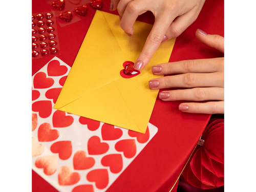 Rubin szívek Valentin napi matricák - 9 db.