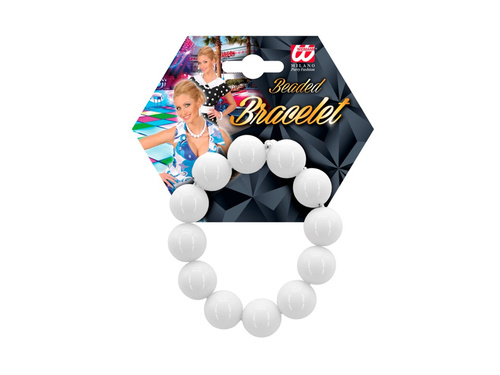 Fehér gyöngyös 70-es évekbeli diszkó karkötő.