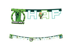 Boldog születésnapot Minecraft banner - 1 db.