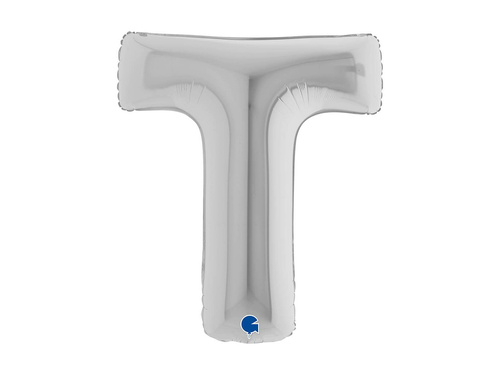 Fólia lufi T betű ezüst - 40" - 1 db.