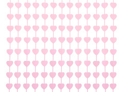 Szívek függönye pasztell rózsaszín - 100 x 200 cm