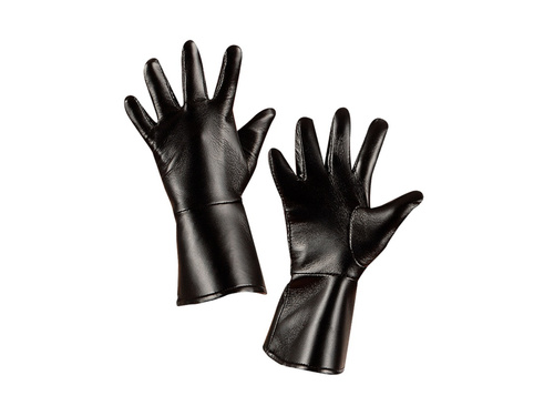 Fekete karakteres kesztyű bőrszerű anyagból - gyerekeknek