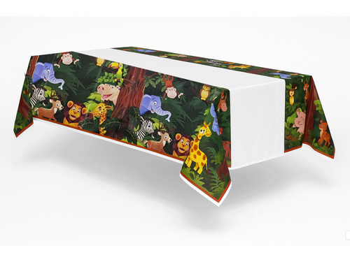Szafari születésnapi terítő - 108 x 180 cm - 1 db.
