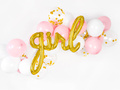 Fólia léggömb arany felirat Lány - 77 x 70 cm