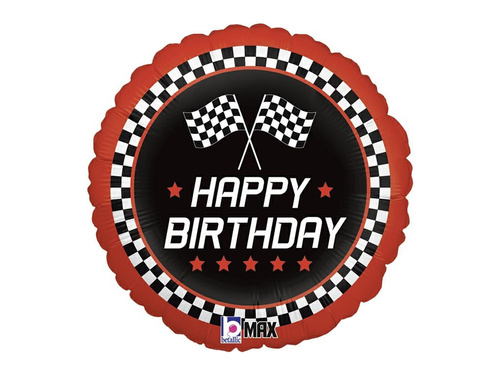 Boldog születésnapot Race fólialufi - 35 cm - 1 db.