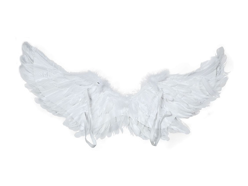Világító fehér angyalszárnyak tollakkal - 1 db.
