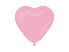 Világos rózsaszín latex szívek lufi - 10 db.