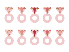 Üveg topper Gyűrűk leánybúcsúra - 10 db.