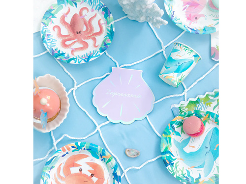 Óceán kagyló születésnapi meghívó - 6 db.