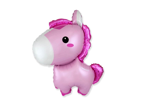 Rózsaszín ló fólialufi - 60 cm - 1 db.