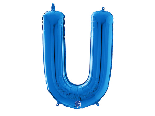 Kék U betűs fólialufi - 66 cm - 1 db.