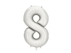 Fólialufi ezüst szám 8 - 86 cm - 1 db.